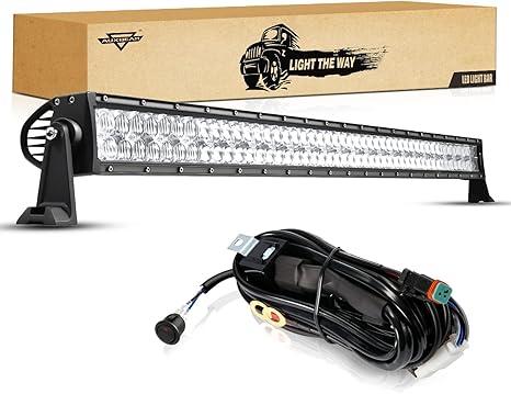 Auxbeam 50 Inch LED Light Bar, 288W Spot Flood Combo Beam Bar, 5D Series Work Driving Light for Car Jeep Off Road SUV UTV ATV Pickup Truck with Wiring Harness