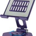 Aluminum Tablet Stand for Desk, 360 Swivel iPad & Tablet Holder  Thickened Material & Foldable Desktop Mount for 512.9in Devices, Purple