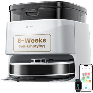 Lefant Robot Vacuum and Mop, 12000Pa Suction, 90-Day Self-Emptying, Auto Mop Washing&Drying, Obstacle Avoidance, All-in-One for Pet Hair Carpet, 5G WiFi Alexa/APP/iWatch Control, M3 
