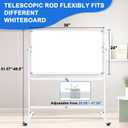 Max-officoo Double-Sided Whiteboard and Corkboard with Rolling Stand 36"x24" Mobile Magnetic Dry Erase Board on Wheels, Adjustable Height & Angle Standing Boards for Office, School, Home
