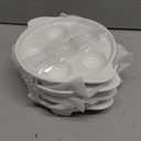 Frcctre 4 Pack Ceramic Escargot Plates with 6 Holes and Handles, 7 Inch White Mushroom Seafood Footed Plates BBQ Snail Baking Dish for Home Kitchen Restaurant