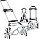 RJTEK Upgraded Version Stair Climber Hand Truck and Dolly, 220 Lb Capacity Stair Climbing cart Heavy-Duty Trolley Cart Heavy-Duty Luggage cart Stair Dolly Lightweight with Telescoping Handle