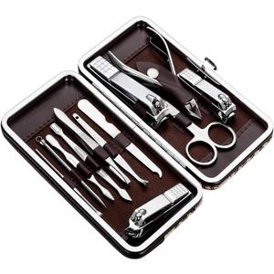 Manicure, Pedicure Kit, Nail Clippers, Professional Grooming Kit, Nail Tools with Luxurious Travel Case, Set of 12  (nail clippers 12pcs)
