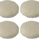 PATIKIL Stool Covers Round, 4 Pcs Elastic Bar Stool Covers Washable Stool Cushion Slipcover Stretchy Bar Chair Seat Cover for 14-18 Inch Chair, Brown