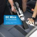 Car Vacuum Cordless, 35000PA Strong Suction Handheld Vacuum with 2 Detachable Batteries, 60Min Runtime Portable Vacuum Cleaner for Car Detailing, Pet Hair, Home Couch & Office, 350ML XL Dust Cup