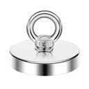 Strong Neodymium Fishing Magnets, 500 lbs (227 KG) Pulling Power, Rare Earth Magnets, 2.36-inch (60mm) Diameter, Ideal for River Recovery and Magnetic Fishing (Silver)