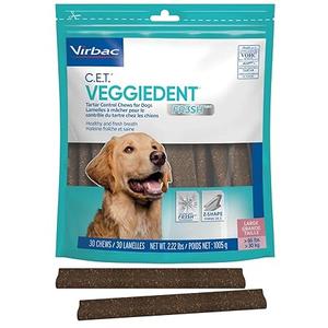 Virbac C.E.T. VEGGIEDENT Zen Tartar Control Chews for Dogs - Large