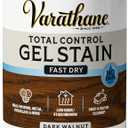 Varathane Total Control Gel Stain | Low Odor Water-Based Formula | Thick Gel Formula for Vertical Surfaces | Ideal for Wood, Metal & Fiberglass | Quart | Dark Walnut (Quart (Pack of 1))