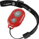 CamKix Camera Shutter Remote Control with Bluetooth Wireless Technology - Create Amazing Photos and Videos Hands-Free - Works with Most Smartphones and Tablets (iOS and Android) (Red)