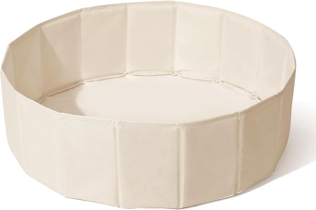 31 Inch Beige Ball Pits for Toddlers Dogs Cats, Kids Ball Pits Play Tent, Collapsible Ball Pits Crawl Playpen Ball Pool with Storage Bag, Gift for Boys Girls Dogs Pets Birthday (Balls Not Include)