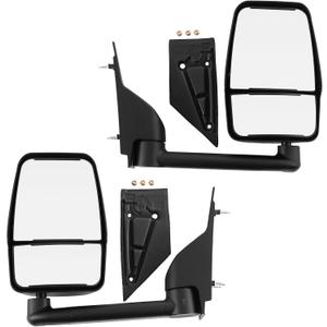 JDMSPEED Left Driver & Right Passenger Side View Mirror Compatible with 2003-2019 Chevy Express GMC Savana 1500/2500/3500 with Manual Adjustment Textured Exterior Mirror GM1321426