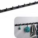 Wall Mounted Coat Racks with 8 Hooks Hanging Holder Towel Rack 29.7"x1.3" Modern Black Hanging for Clothes Entryway Bathroom (8 Hooks)