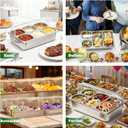 Countertop Food Serving Display Container, Cold Food Buffet Server, Salad Bar Buffet Station for Home & Cold Serving Trays for Parties, Restaurant or Kitchen(6 Pans 2 Sizes)