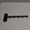 Folding Wall Mounted Clothes Hanger Rack with Swing Arm, Foldable 180Rotation, Stainless Steel 304 Folding Clothes Hanger Drying Rack Rod, for Laundry Room Valet Hook (Black)