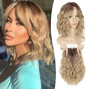 Lommel Short Wavy Hair Toppers for Women 12 Inch Hair Topper with Thinning Hairs Natural-Looking Wiglett Lightweight & Add Volume Hairpiece for White Roots Cover for Daily
(Ombre Brown Blonde)