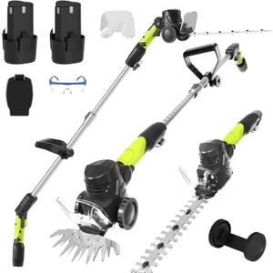 3-in-1 Cordless Hedge Trimmer: 13ft Reach & Adjustable Pole Hedge Trimmer - Lightweight with Dual Batteries - Grass Shears for Women Seniors - Garden Lawn Shrub Pruning Tool