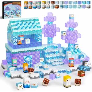 GobiDex 100PCS Magnetic Blocks Magnet Building Toys, Princess Castle Toys for Girls, Upgraded STEM Sensory Birthday Gift for Kids Age 3+ Years Old
