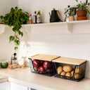 2 Pack Onion and Potato Storage Bins, Stackable Pantry Organizers Storage, Large Wire Storage Basket for Onion, Potato, Fruit, Vegetables