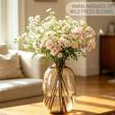 Handmade Amber Brown Glass Vase - Solid Color No-Fade, 7x10in Centerpiece for Dried & Fresh Flowers, Housewarming Gift