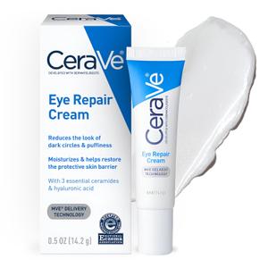 CeraVe Eye Repair Cream, Under Eye Cream For Puffiness And Bags Under Eyes, Hyaluronic Acid + Niacinamide + Marine Botanical Complex, Oil Free & Opthalmologist Tested