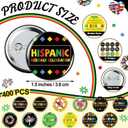 Hispanic Heritage Month Buttons Pins Bulk Hispanic Heritage Month Accessories National Latino Brooch Button Pins Hispanic Gift Decoration for Teacher Supplies Rewards