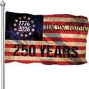 250th Anniversary Usa Flag 3x5 Outdoor, Large 250th Anniversary American Flags for Outside, Double Printed 250th Year Birthday Flag Banner for Party Yard Garden Wall Decoration