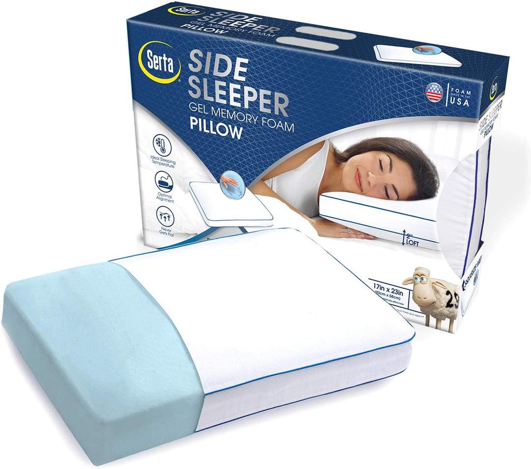 Serta Gel Memory Foam Side Sleeper Pillow Comfort NEW