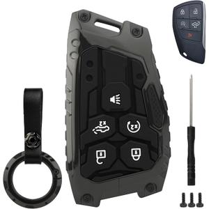 Key Fob Cover for Chevy Silverado 1500 2022-2025, for GMC Sierra 1500, Compatible with 2024-2025 Silverado Sierra 2500HD 3500HD, Key Fob Protector Keychains for Chevy Card Key Accessories