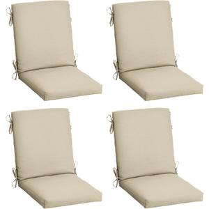 Arden 4-Pack Outdoor Patio Dining Chair Cushion, 20x44, Rain-Proof Seat Pad, Fade-Resistant Outdoor Cushion Tan Leala