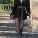 Symina Blazer Dress for Women Casual Long Sleeve Oversized Blazer Coats Fall Work Office Suit Jackets with Belts, M