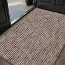 Color&Geometry Thin Indoor Door Mat 36"x60", Dirt & Moisture Trapping, Non-Slip Rubber Backing, Low Profile Inside Doormat for Home Entrance, Entryway, Patio & Porch,Classic Brown