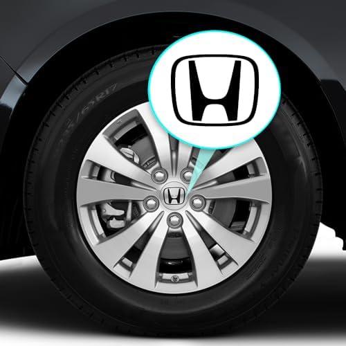 IPG Compatible with Accord Civic Element CRV CRZ JDM Center Cap Overlay Wheel Tire Decals Stickers (Logo: 2" / Center Cap:2.25") (2Units) Personalize Your Vehicle (Solid Black)