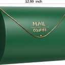 Green Wall Mount Mailbox for Outside,Waterproof Metal Mailboxes with Rust-Proof Galvanized Steel,Large Capacity Envelope Mailbox for House,12.99 x 10.35 x 3.5 Inch