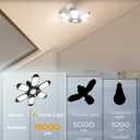 Adiding LED Garage Light Rotatable, Bright Basement Shop Ceiling Bay Lighting Fixture w/ 6 Adjustable Panels Screw in E26 E27 Bulb Base for Attic, Shed, Warehouse, Home Gym, Utility, Workshop