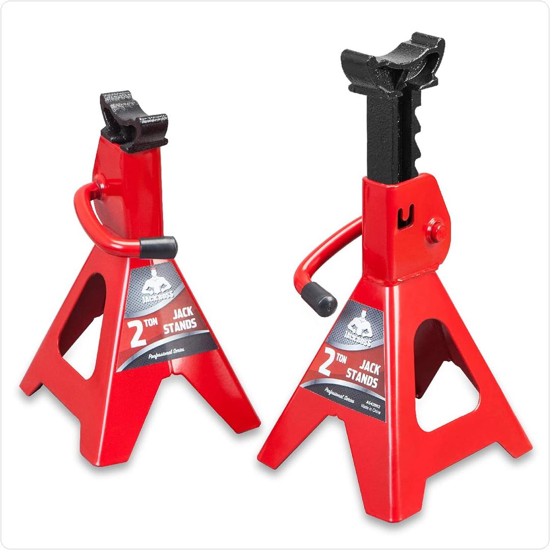 Jack Stands 2 Ton (4,000 LBs) Lifting Car Stand, Fit Use for Cars Automotive Small Vehicles, Red, 2 Pack