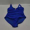 B2prity One Piece Swimsuit for Women Tummy Control Ruched Bathing Suit V Neck Push Up Swim Suit, L