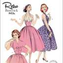 Butterick B6938A5 Misses' Vintage 1950's Halter Dress and Jacket Sewing Pattern Kit, Design Code B6938, Sizes 6-8-10-12-14