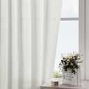 Natural Linen 102 Inch Long Curtains for Living Room 2 Panels Back Tab Pocket Ivory Semi Sheer Extra Long Curtains Linen Soft Material Light Filtering Window Panel Drapes for Dining Room 52X102