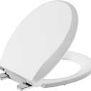 Round Toilet Seat with Slow Soft Close, Durable Toilet Seat Round, Never Loosens, Easy Clean and Install, White Toilet Seat Fit for Round Toilets