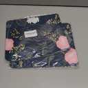 2 x Beautiful Flowers Plants Mouse Pads for Desk,Premium Textured Cute Mouse Pad for Women with Non-Slip Rubber Base, Small Square Pink Gold Design Mouse Mat Desktop Protection Mat for Computers Laptop