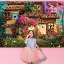 7x5FT Magic House Backdrop,Magic Movie Background Magical House Banner Party Decor Cartoon Theme Birthday Party Backdrop Supplies for Girls