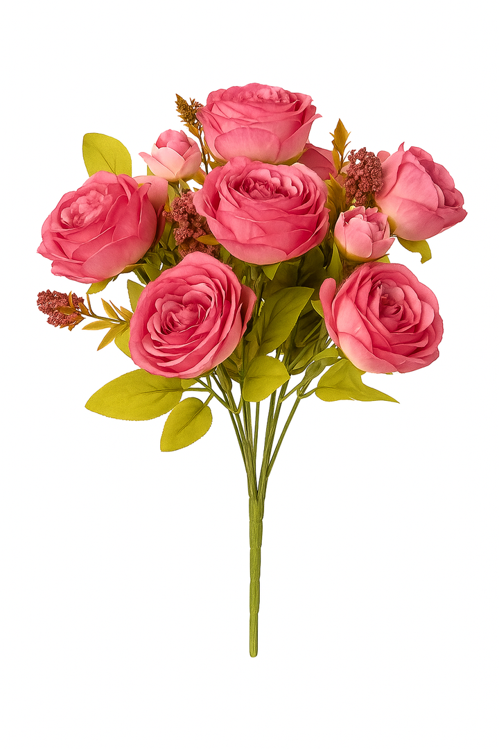 Artificial Rose Bouquets – Set of 7 Stems – Realistic Silk Flowers for Home, Wedding & Event Decor