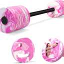 29.3 Swimming Barbell with Water Exercise Discs Swim Dumbbell High Density EVA Foam Aquatic Exercise Equipment Swimming Aid for Adults (Pink)