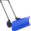 Ohuhu Snow Shovel for Driveway: 2026 Upgraded Heavy Duty Adjustable Angle Wheeled Metal Snow Shovels with 30"x12" Large Blade for Snow Removal, Snow Pusher with Wheels Efficient Remove Tool