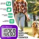 3D Pedometer, Simple Step Counter with Large LCD Display for Walking | Accurate Step Tracker with Removable Clip & Lanyard, No App or Charging Needed, Easy to Use for Senior Men Women Adults
