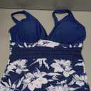 BMJL Women's Tummy Control Swimsuits Mesh Sexy One Piece Bathing Suits Slimming V Neck Swimwear, Size XL