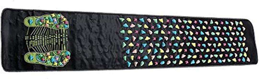 Joyzan Foot Massage Mat, Reflexology Leg Pain Walk Stone Road Acupoint Anti Slip Rock Foldable Particle Pressure Point Pad Long Sitting Elderly Student Office Worker Acupressure Relaxes Relief