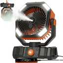 USONE Misting Fan, Portable Camping Fan Rechargeable, Battery Powered Fan for Camping with Light, Remote & Timer, Hanging Tent Fan with Hook for Outdoor fishing, Travel, Work/Summer Essential