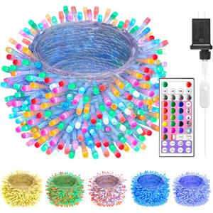 Minetom Christmas Lights Color Changing - 22 Colors 196FT 600 LED Fairy String Lights with Remote,Twinkle Fairy Lights Indoor with 12 Lighting Modes, Pastel Easter Lights for Bedroom Classroom