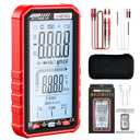 Digital Multimeter Tester, Smart Multimeter with Auto Ranging Digital Voltmeter Measures Voltage Current Resistance Continuity Capacitance Temperature for Electricians,DIY (620C Red)